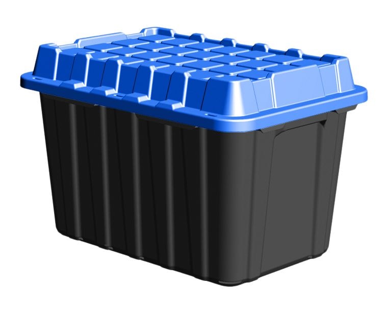Heavy-Duty Polypropylene Tote with Domed Lid, 120-L Y9921