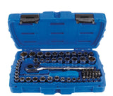 Mechanic's Tool Set with Case, Nickel-Plated, SAE/Metric, 62-pc