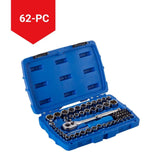 Mechanic's Tool Set with Case, Nickel-Plated, SAE/Metric, 62-pc