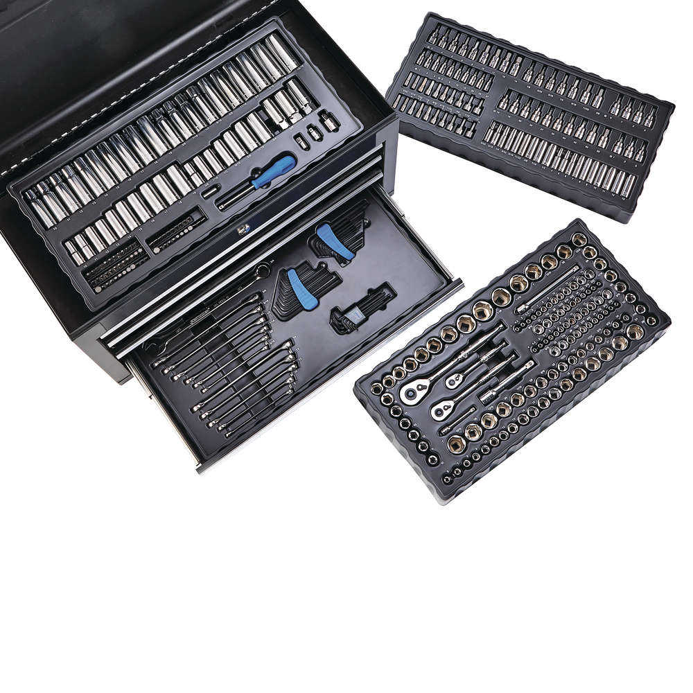 Socket Set, 350-pc, SAE / Metric, CRV, Nickel-Chrome Plating