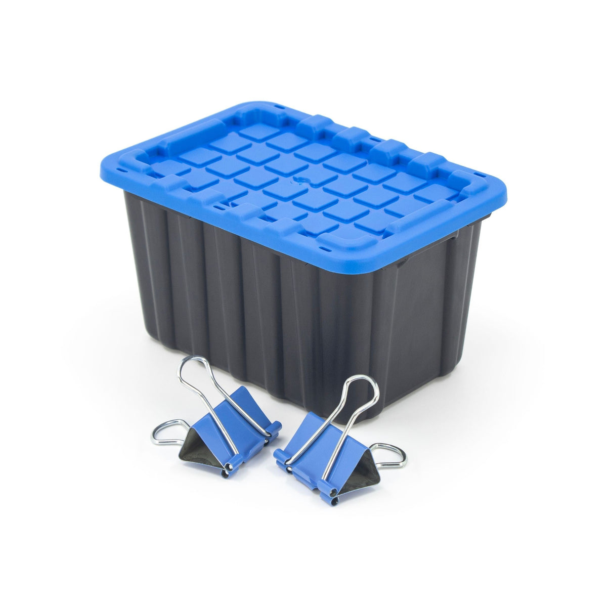 Tiny Heavy Duty Stackable Storage Tote with Lid, Black