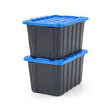 Tiny Heavy Duty Stackable Storage Tote with Lid, Black