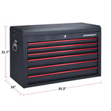 Tool Chest with 6 Drawers, Black, 36-in