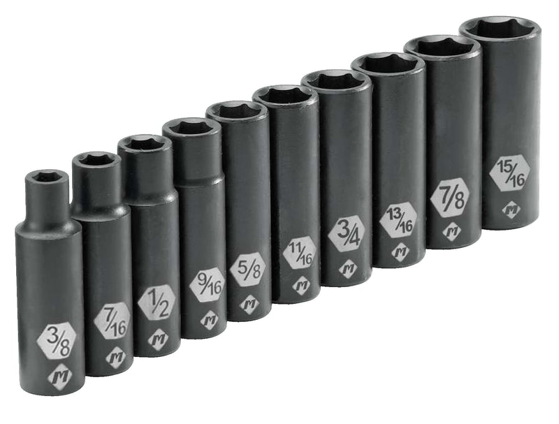 MAXIMUM 1/2-in Drive Deep Impact Socket Set, SAE, 10-pc R8304