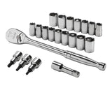 MAXIMUM 21 Piece 1/2" Drive Metric Socket Set