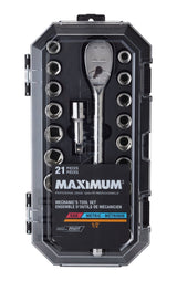 MAXIMUM 21 Piece 1/2" Drive Metric Socket Set