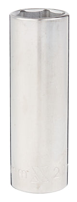 MAXIMUM 21mm 1/2-in Drive Deep Socket 6-Point, CRV, Chrome Plating