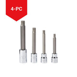 MAXIMUM Extra Long Shank Triple Square Bit Socket Set, 4-pc