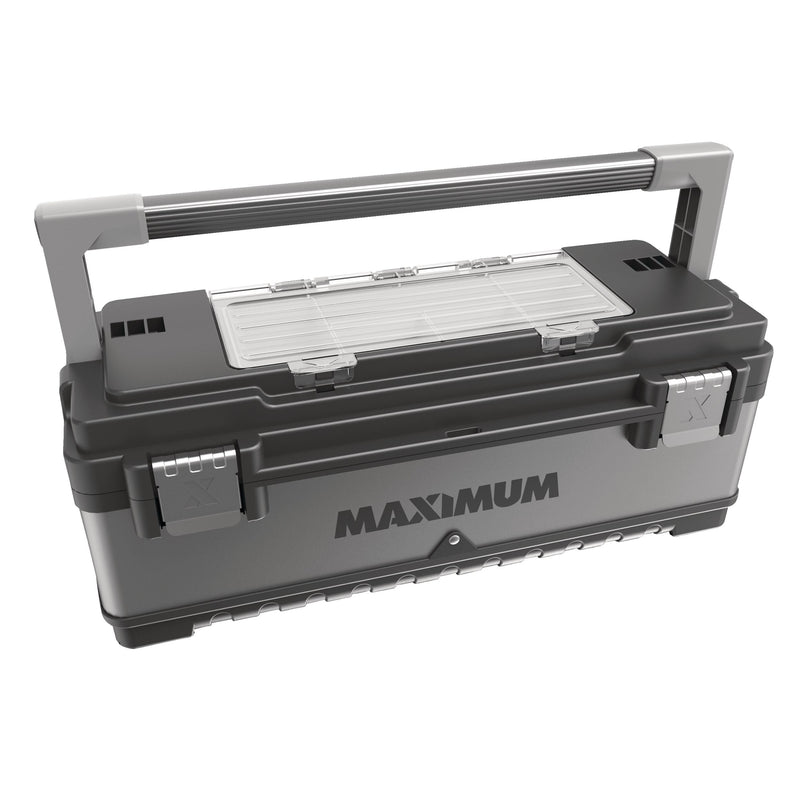 MAXIMUM Heavy-Duty Metal & Plastic Tool Box with Removable Tray, 23-in C1299