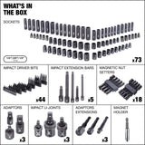 MAXIMUM Professional Grade Impact Socket Set, 150-pc, SAE / Metric, CRMO