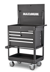 MAXIMUM Rolling Mechanics Tool Cart with 5 Drawers, Black, 30-in