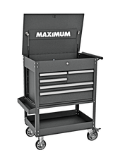 MAXIMUM Rolling Mechanics Tool Cart with 5 Drawers, Black, 30-in