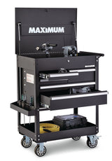 MAXIMUM Rolling Mechanics Tool Cart with 5 Drawers, Black, 30-in