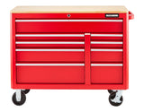 MAXIMUM Tool Storage Cabinet, Built-In Power Bar with USB, 9-Drawer, 47-in, Red