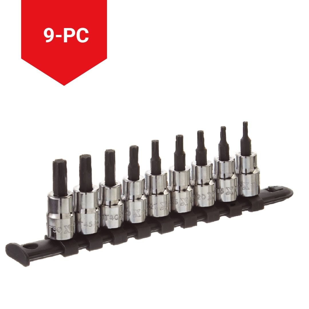 MAXIMUM Star-drive Bit Socket Set, Heat Treated, 9-pc