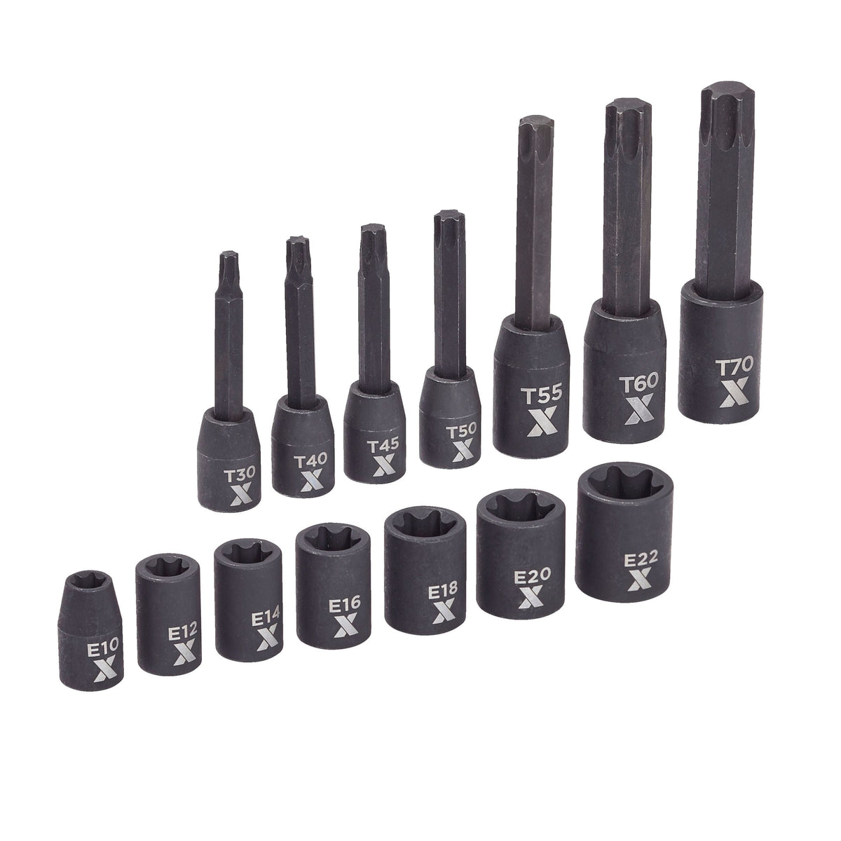MAXIMUM Star-drive & E-Star-drive Impact Bit Socket Set, 14-pc, SAE/Metric