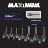 MAXIMUM Star-drive & E-Star-drive Impact Bit Socket Set, 14-pc, SAE/Metric