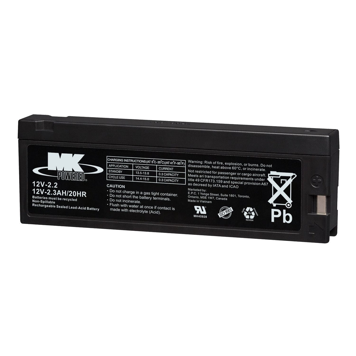 12-Volt 2.3 Ah SLA Battery
