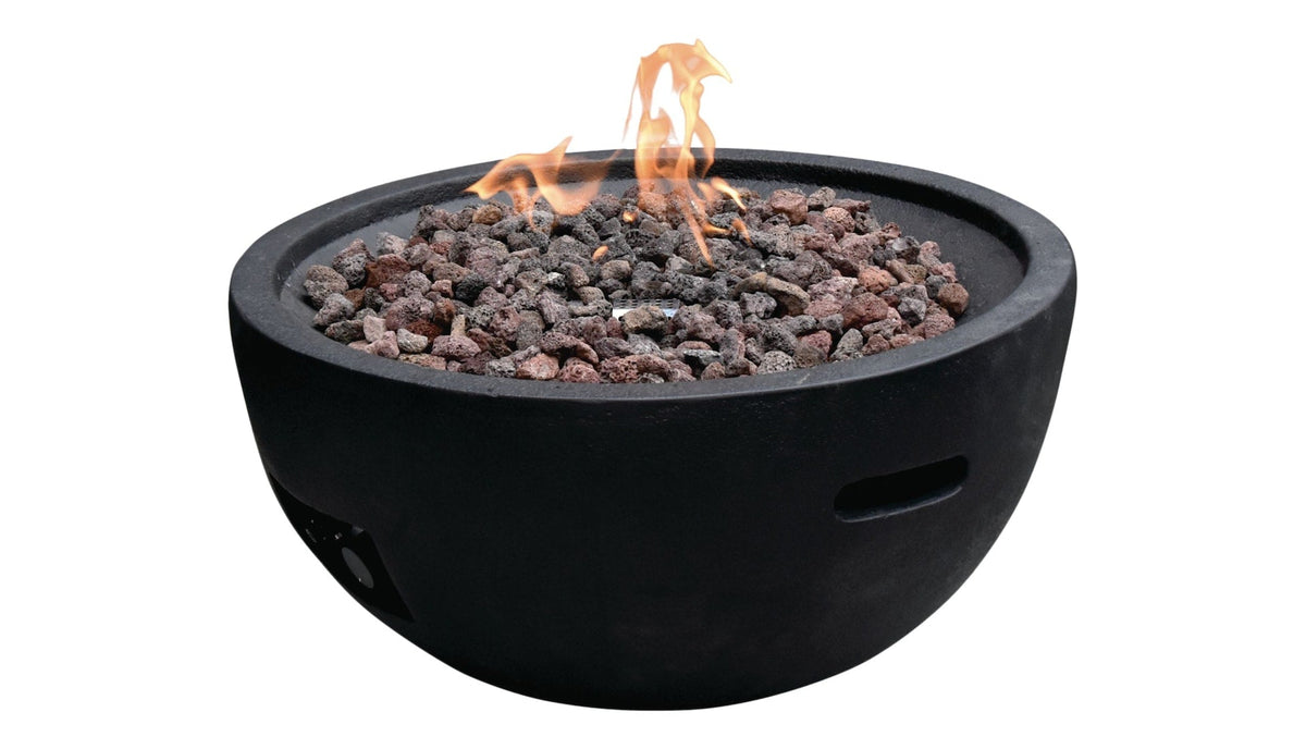 Jefferson Round Gas Fueled Outdoor Fire Bowl with PVC Cover, 40,000 BTUs, 13.7-in