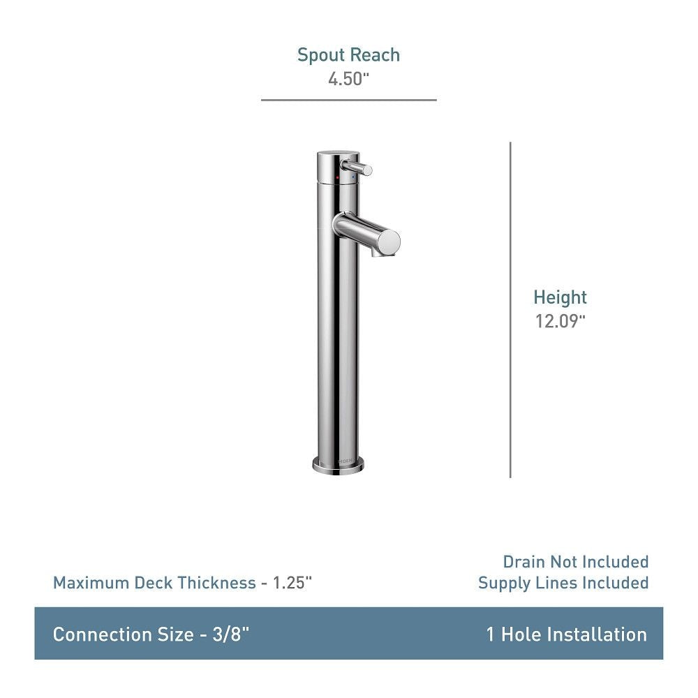 Align Single Handle High Arc Vessel Single Hole Bathroom Sink Faucet, WaterSense Certified, Brushed Gold
