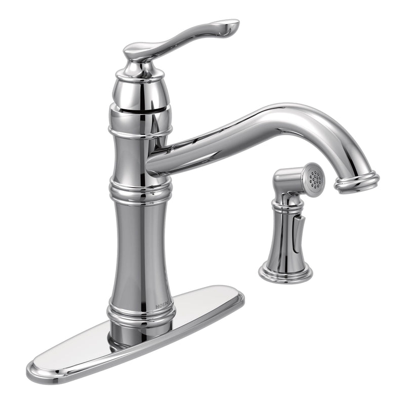 Belfield Single Handle High Arc Kitchen Faucet with Side Sprayer, Chrome S5502