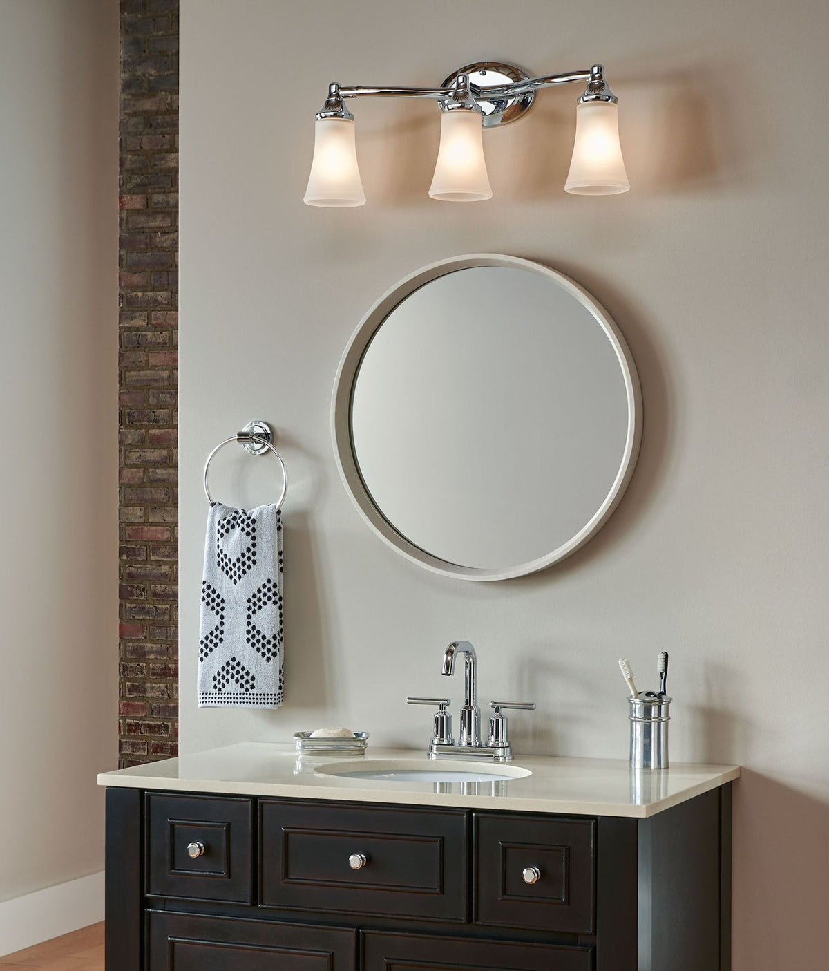 EVA 3-Light Vanity Lighting Fixture, Chrome
