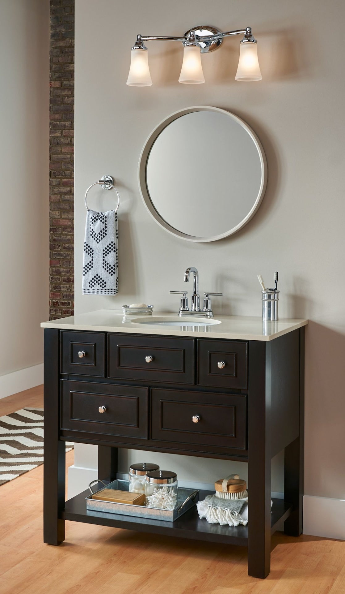 EVA 3-Light Vanity Lighting Fixture, Chrome