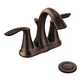 Eva Double Handle High Arc 4-in Centerset Bathroom Sink Faucet, WaterSense Certified, Oil Rubbed Bronze