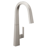 Nio U Single Handle High Arc Smart Pull Down Spot-Resist Sprayer Kitchen Faucet with Power Clean, Stainless Steel