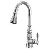 Weymouth Single Handle High Arc Pull Down Sprayer Kitchen Faucet with Power Clean, Chrome