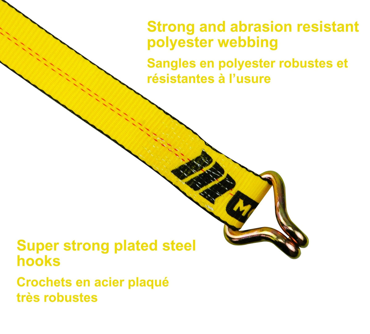 10,000-lb Commercial Ratchet Tie Down Straps, with Ultra Padded Handles, 2-in x 30-ft