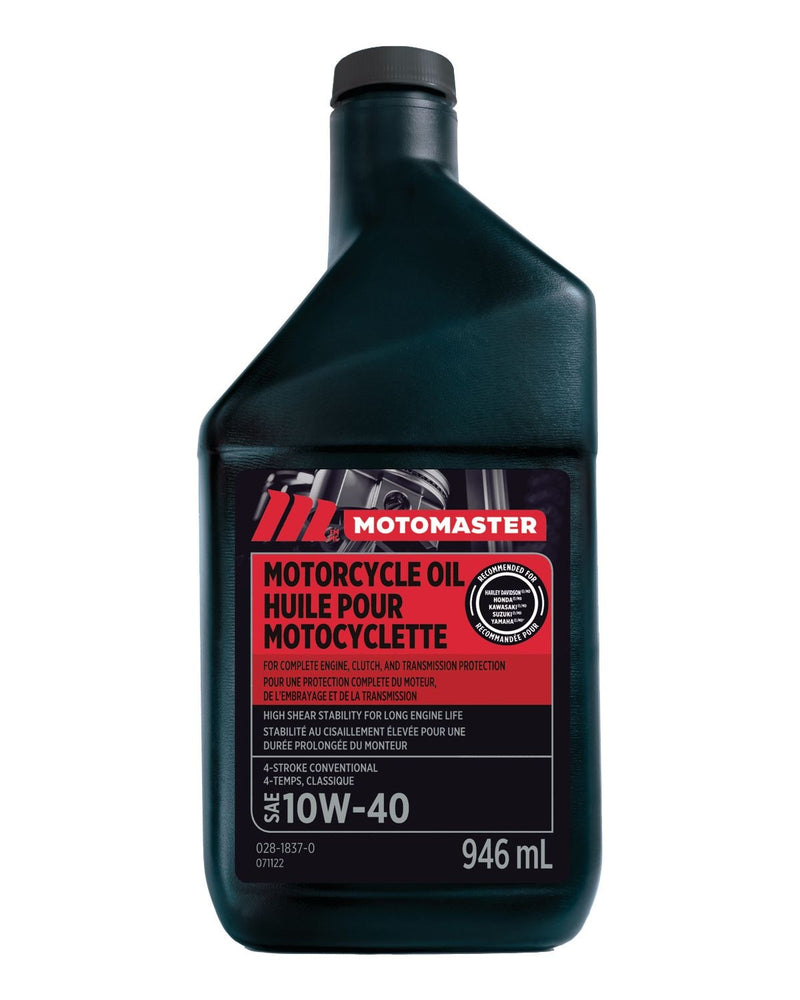 10W40 4-Stroke Motorcycle Oil, 946-mL U5656