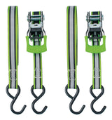 1,500-lb Reflective Ratchet Tie-Down Strap with Padded D-Handle, 1-in x 12-ft, 2-pk