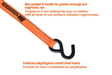 3,000-lb Heavy Duty Ratchet Tie Down Strap, Non-Padded, 1-in x 14-ft