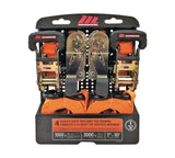 3,000-lb Ratchet Tie Down Straps, with Power Grip Padded Handles, 1-in x 10-ft, 4-pk
