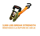 3,000-lb Ratchet Tie Down Straps, with Power Grip Padded Handles, 1-in x 10-ft, 4-pk
