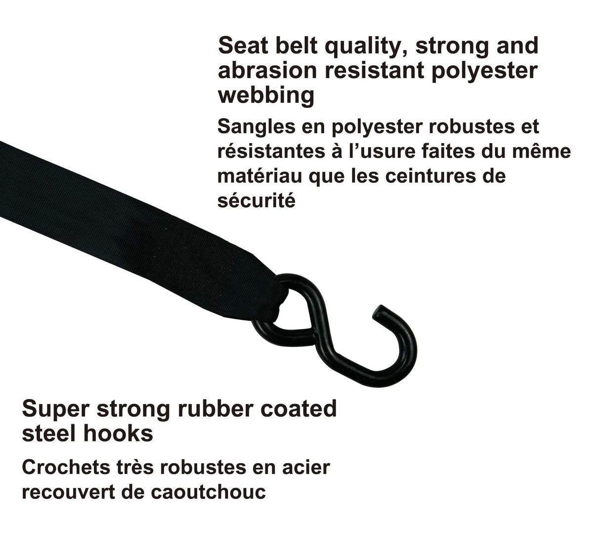 3,300-lb Retractable Transom Tie Down Strap, 2-in x 43-in, 2-pk