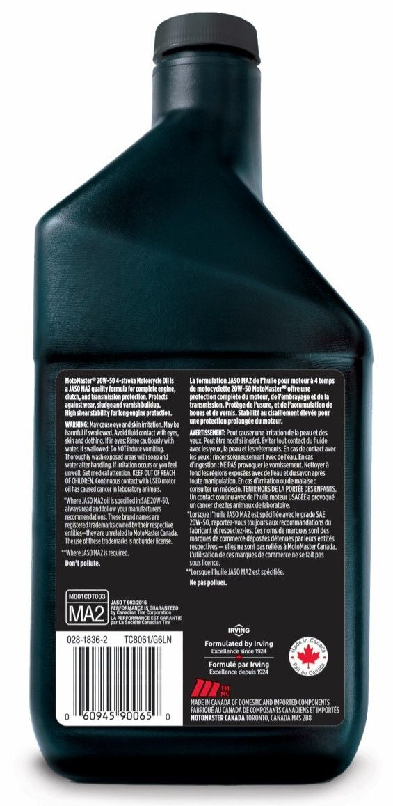 4-Stroke Motorcycle Oil SAE, 946-mL