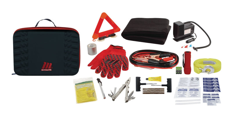 Premium Auto Safety Kit with Booster Cables, Air Compressor and Tow Strap N1880