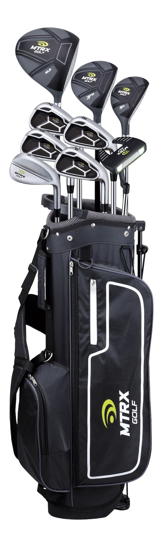 Men's Complete Golf Club Set with Golf Stand Bag, Black F3700