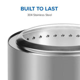Timberwolf Outdoor Smokeless Multi-Fuel Fire Pit, Stainless Steel, 22-in