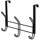 11.2" Over The Door Double Metal 3 Hook, Black