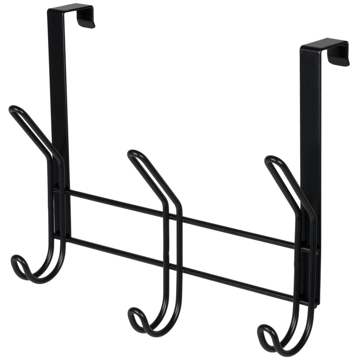 11.2" Over The Door Double Metal 3 Hook, Black