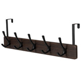 21.6" Traditional Wall 5 Hook Rack, Brown