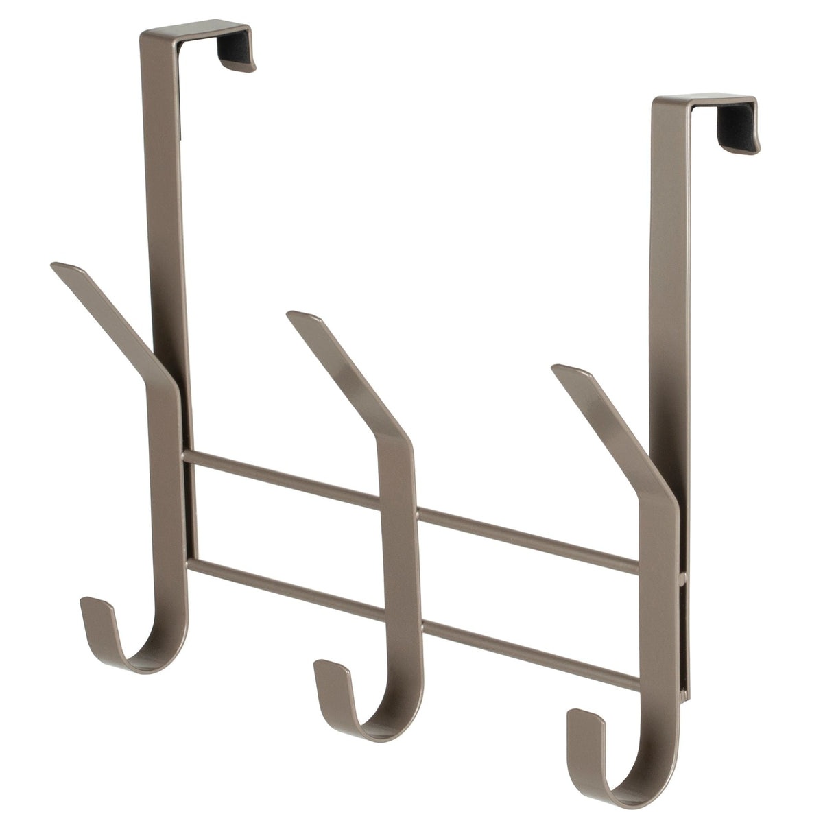 8.5" Over The Door Metal 3 Hook, Champagne