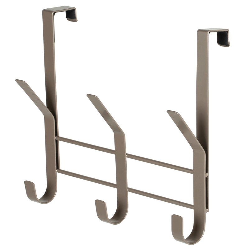 8.5" Over The Door Metal 3 Hook, Champagne O8015