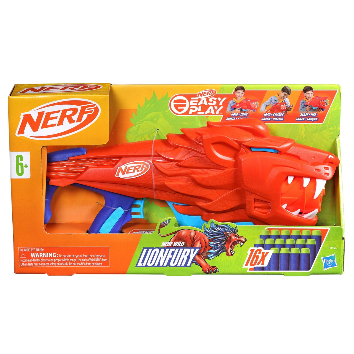 Junior Wild Lionfury Easy-Play Dart Blaster, Includes 16 Darts, Ages 6+