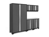 Bold 3.0 Series 24-Gauge Steel Garage Cabinetry Set with Stainless Steel Top, Partial Assembly, 96-in x 18-in x 72-in, 6-pc
