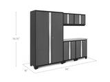Bold 3.0 Series 24-Gauge Steel Garage Cabinetry Set with Stainless Steel Top, Partial Assembly, 96-in x 18-in x 72-in, 6-pc