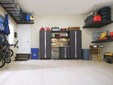 Bold 3.0 Series 24-Gauge Steel Garage Cabinetry Set with Stainless Steel Top, Partial Assembly, 96-in x 18-in x 72-in, 6-pc